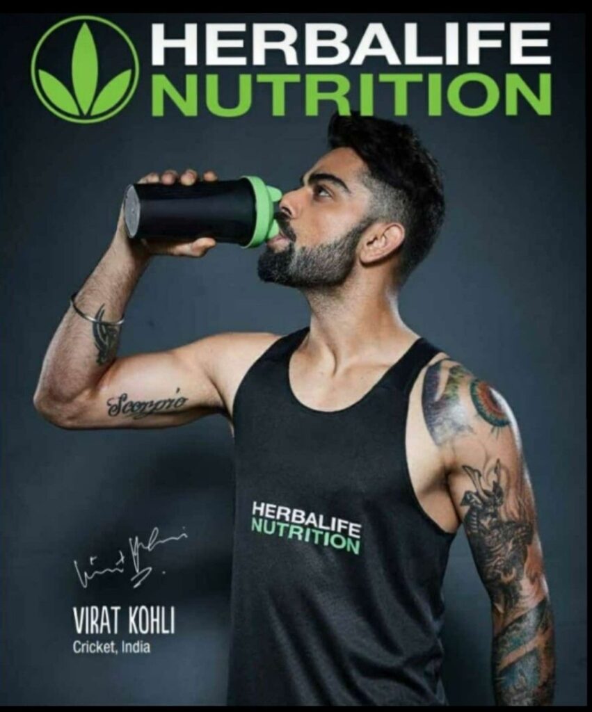 Virat Kohli using Herbalife Nutrition